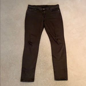 7 Seven for all Mankind Olive Skinny Jeans 32